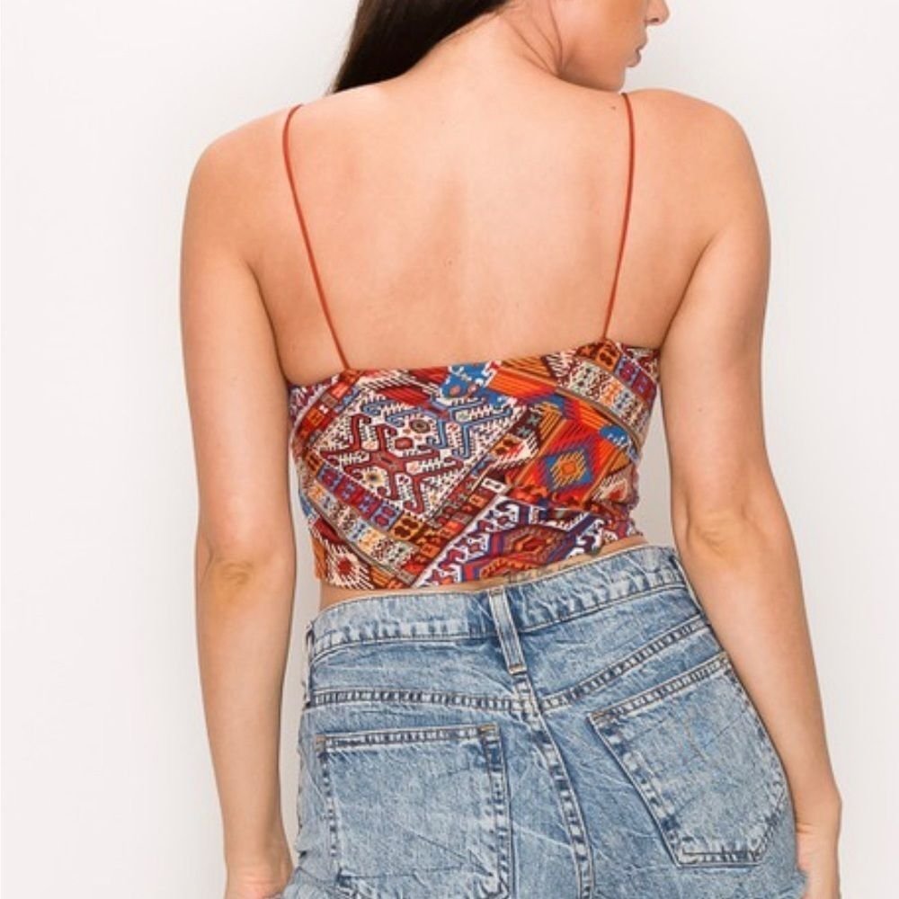 Multi printed crop top - Picture 2 of 3